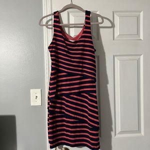 Blue and Pink Striped Loft Tank Dress - Size Small